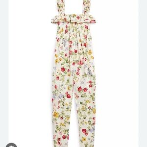 Polo Ralph Lauren Girl's Floral & Strawberry Print Jumpsuit, Size 7